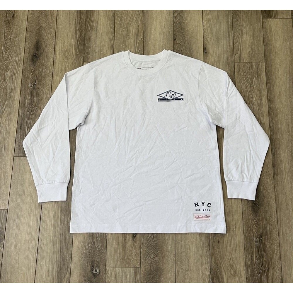 Fanatics Fest x Mitchell & Ness 40/40 Club Long Sleeve T-Shirt White Sz M